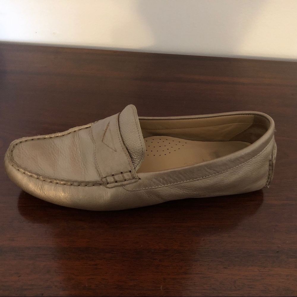 Gold Cole Haan driving shoes